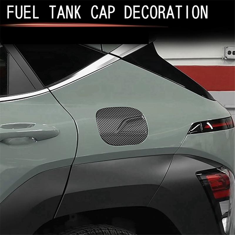 Car Door Fuel Tank Gas Cover Trim for Hyundai Carbon Fiber Pattern