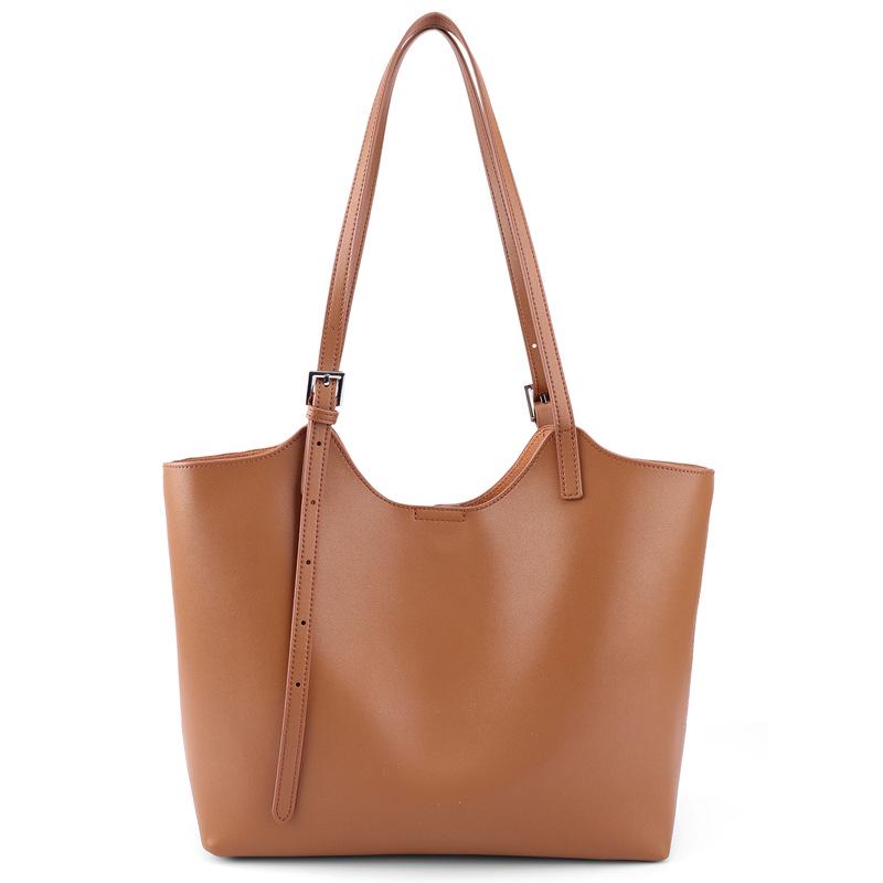 Stylish 2026 Women s Genuine Leather Tote: Large Capacity, Practical Single Shoulder Bag for Commuting. золотисто-коричневый