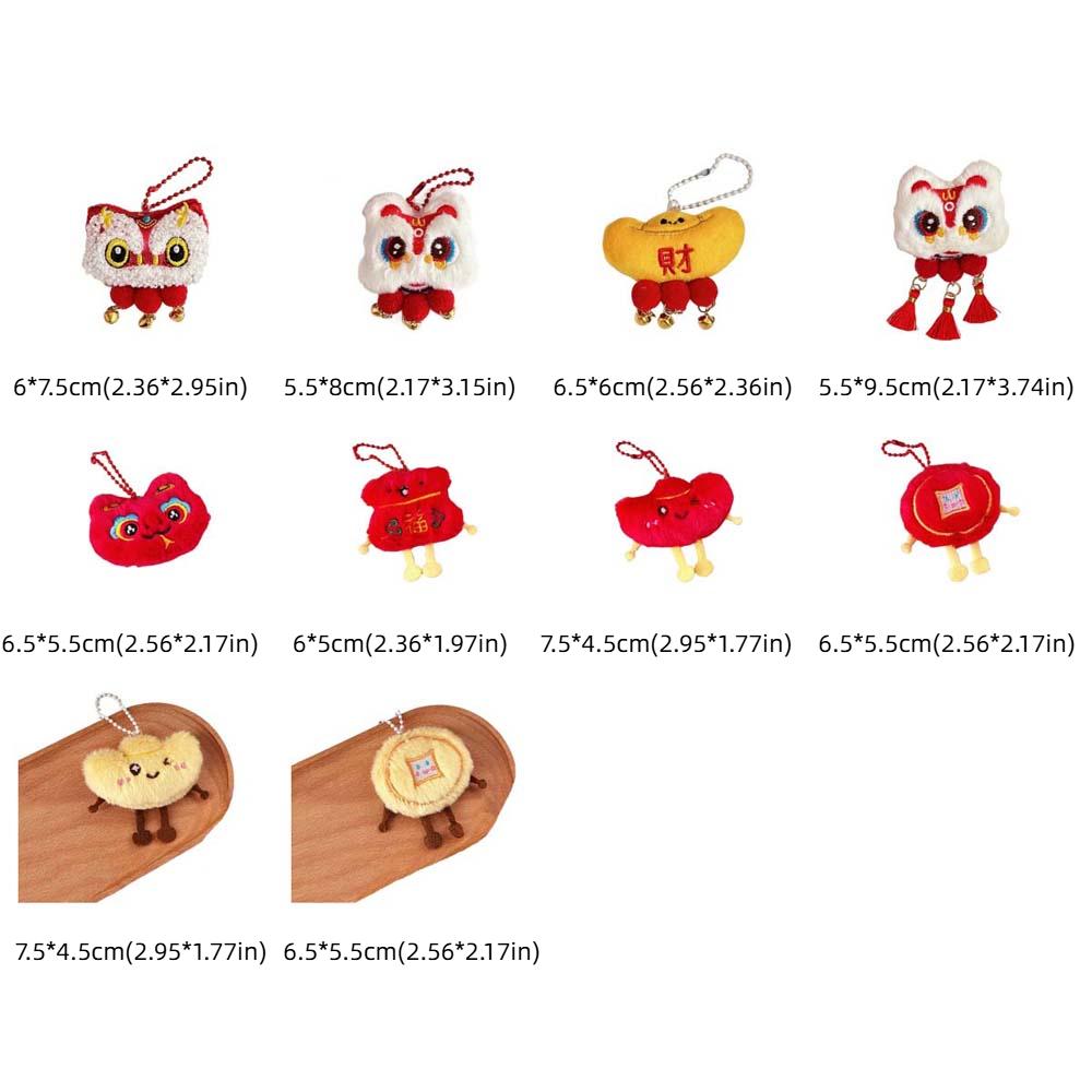 Lion Awakening Chinese New Year Plush Keyring Chinese Style Lion Dance Brooch  Celebrating