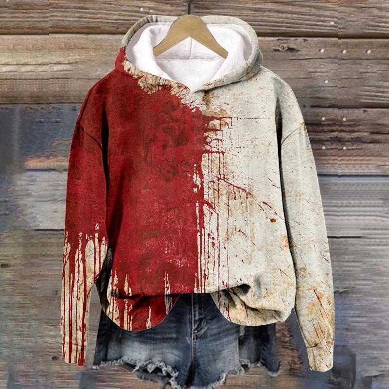 Spring And Autumn Fashion Men's Hoodie Bloody Graphic 3D Print Hoodies Casual Boy Sweatshirt Women's Oversized Top Clothing