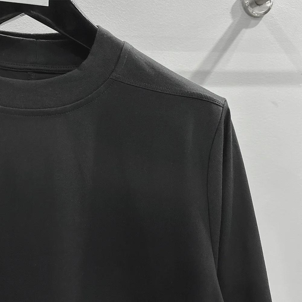 SUBHUMAN Men's 2024 Spring/Summer Two-Piece Knitted Double-Layer Solid Loose Long Sleeve T-Shirt