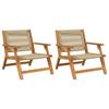 VidaXL Hagemøbler Stoler 2 stk Beige 67x77x73 cm Massiv Akasie 367833