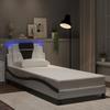 VidaXL Bed Frames with LED Lights, Upholstered Bed with Headboard, Single Bed, Adult Bedroom Bed, Modern, White Black 3214000