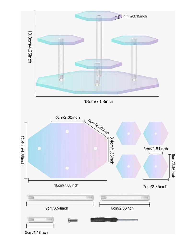 Stojan na displej Akrylový košíček na dezertní dort na narozeninovou svatbu