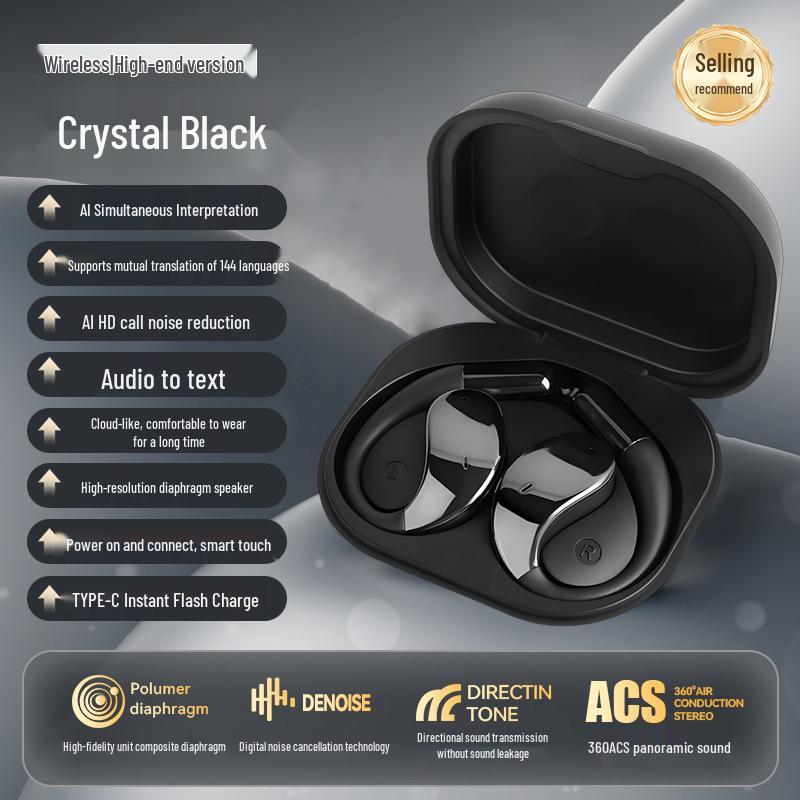 BH32 Wireless Dual-Ear Sports TWS Earphones with AI Translation and Touch Control, Bluetooth 5.4, Digital Display