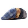 Autumn and winter new beret men's and women's cap retro plaid hat cotton curved brim hat