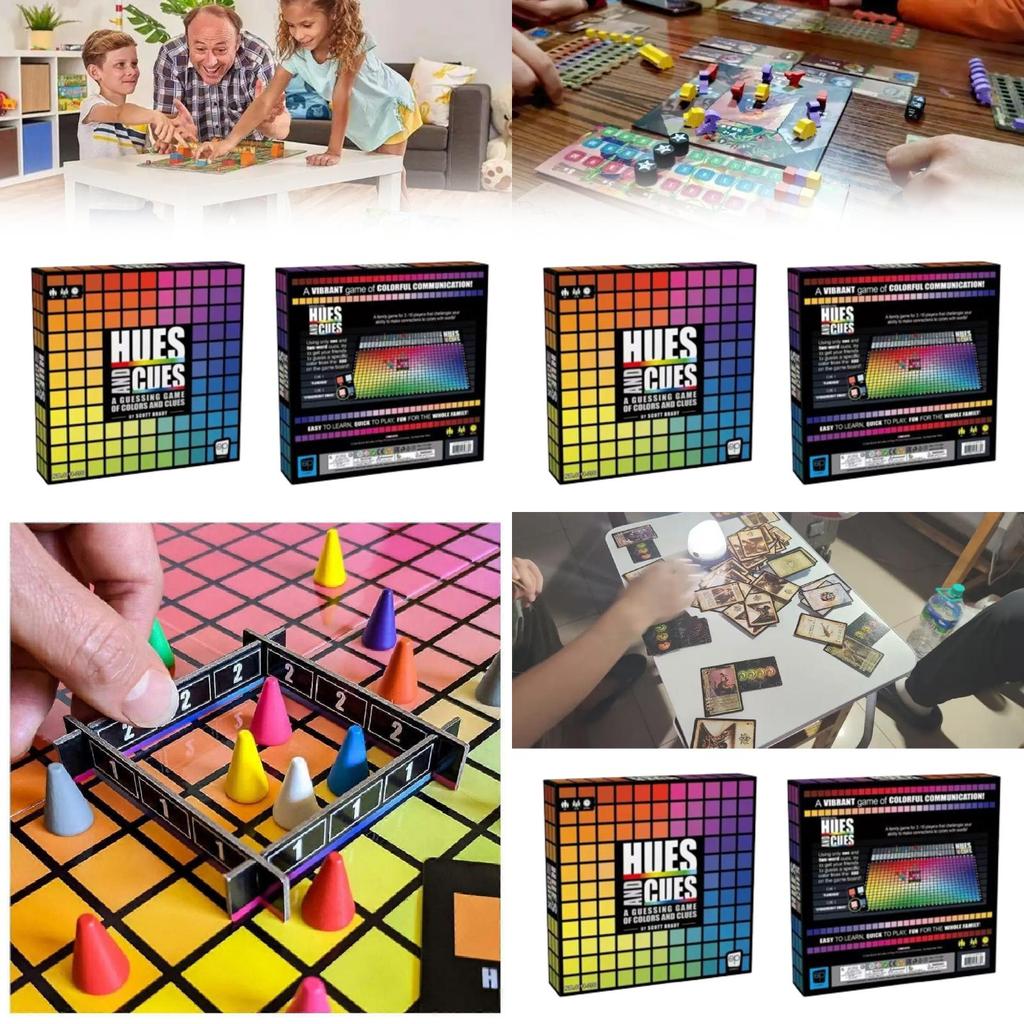 Hues And Cues Un Gioco di Indovinelli di Colori Indizi Puzzle Giocattolo con Componenti in Plastica per Attività Familiari e di Festa