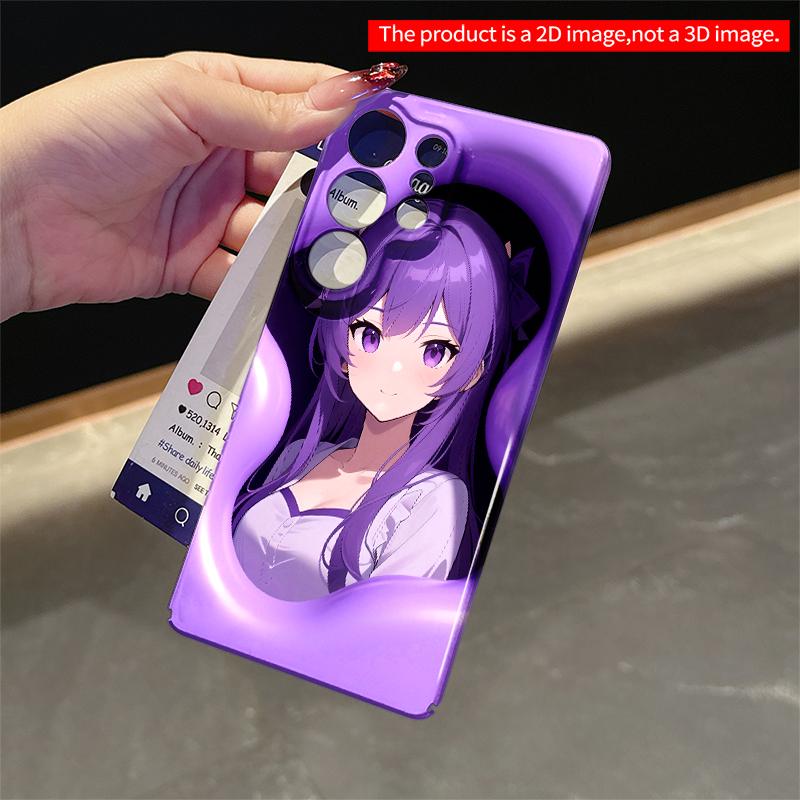 2DFlat Samsung Phone Case Purple-haired Girl In Flowing Purple Aura Phone Case Applicable To Galaxy S22 S23 S24 S25ULTRA S26 A12 A13 A14 A15 A16
