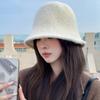 Solid Color Women Bucket Hat Fashion Basin Hat New Wool Cap  Women