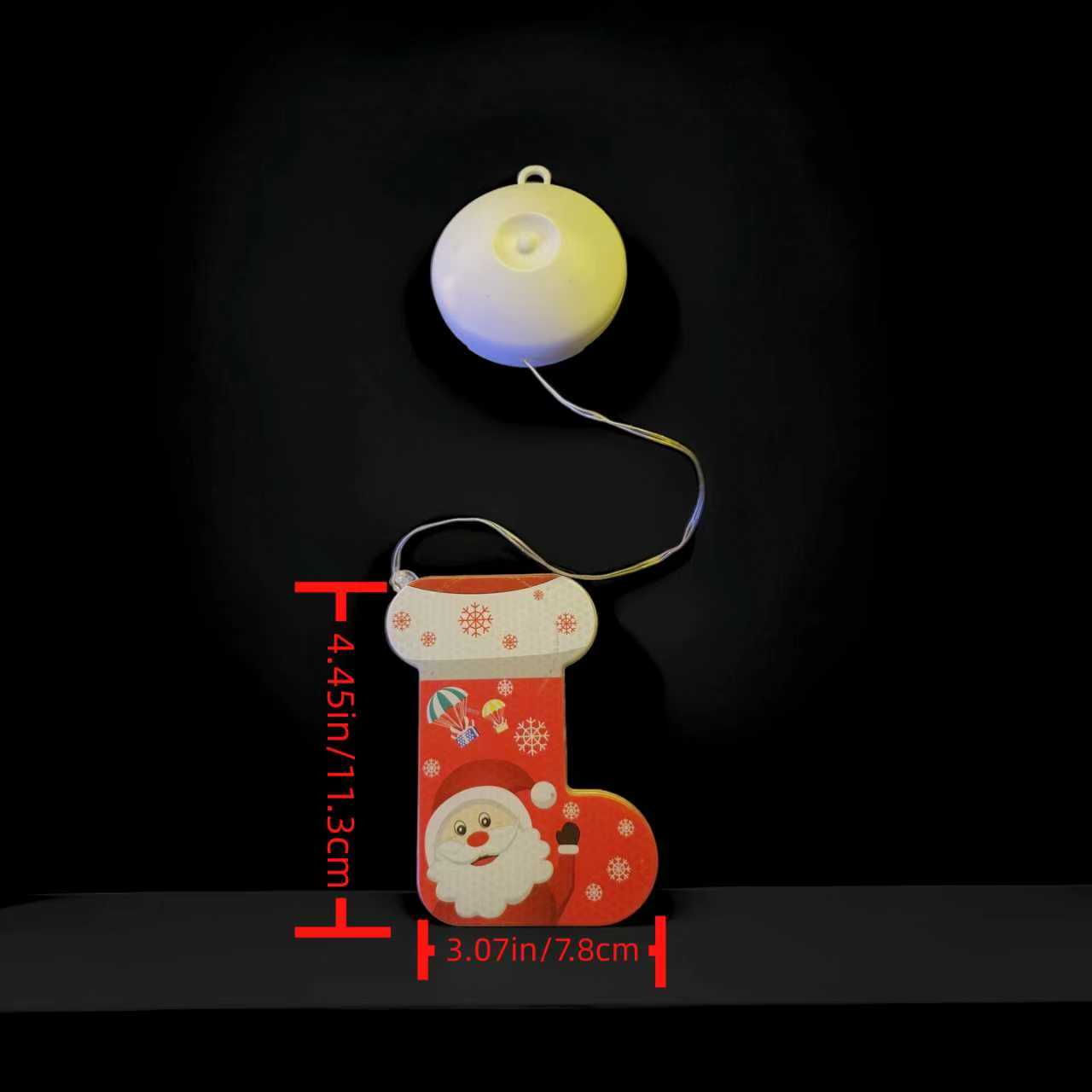 

Светодиодная рождественская лампа на присоске, декоративная креативная шторная лампа, рождественская елка, лось, колокольчик, декоративный креативный кулон белый