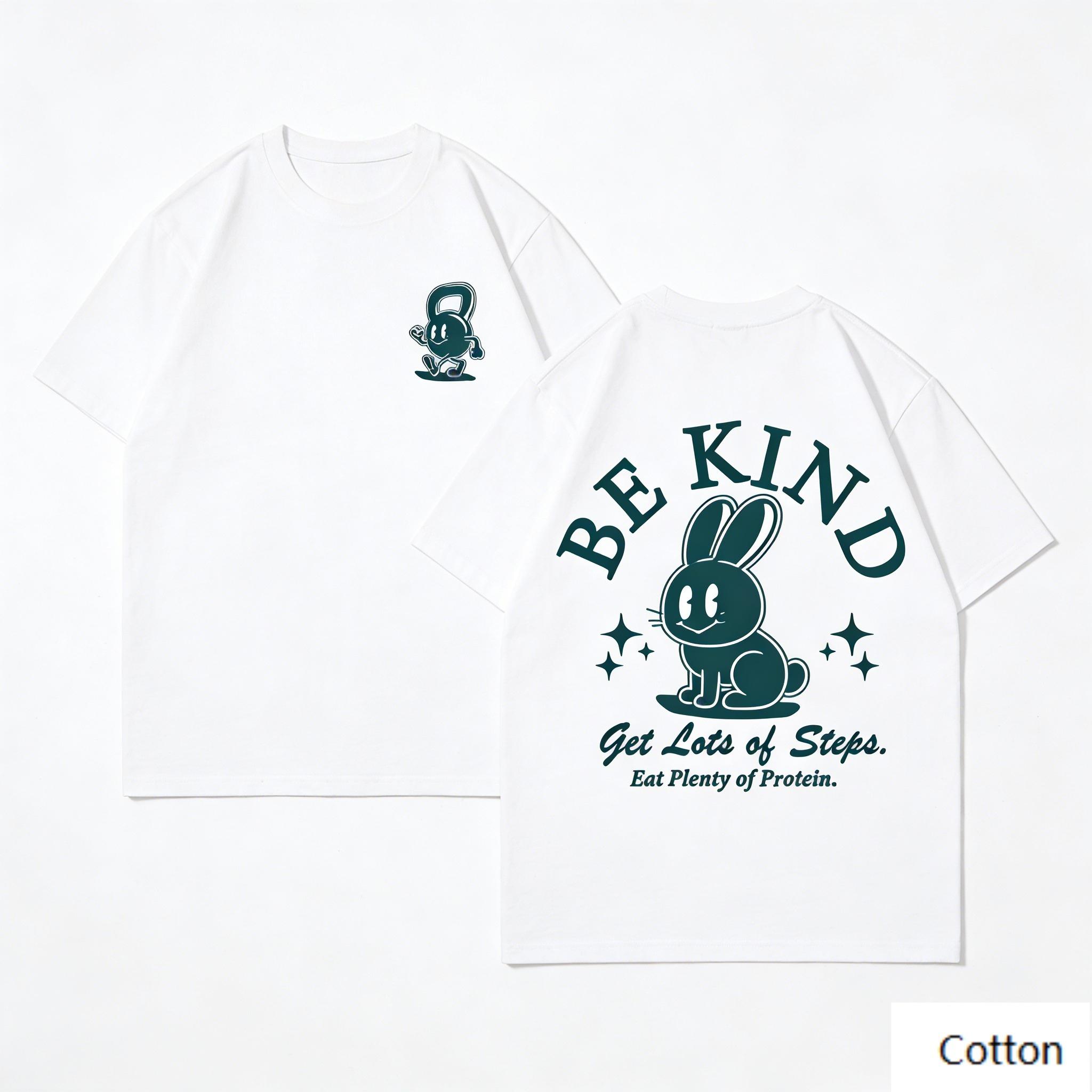 Cute Beret Anime Girl Print Pure Cotton TShirt Unisex Kawaii Street Style Oversized Top M