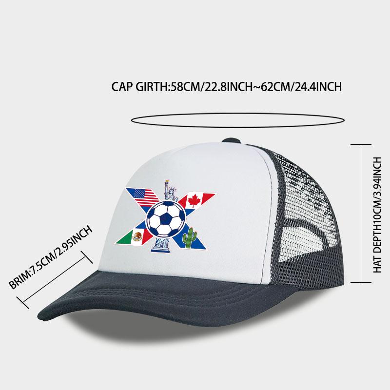 Football-Printed Mesh Cap Lightweight, Breathable, Adjustable Sporty Style Unisex Football Events Gift For Football Enthusiasts