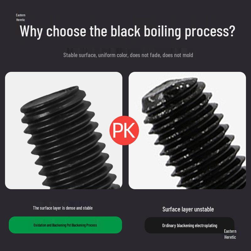 Black Zinc Plated 316 Stainless Steel Countersunk Phillips Head Screws (M2.5-M8).