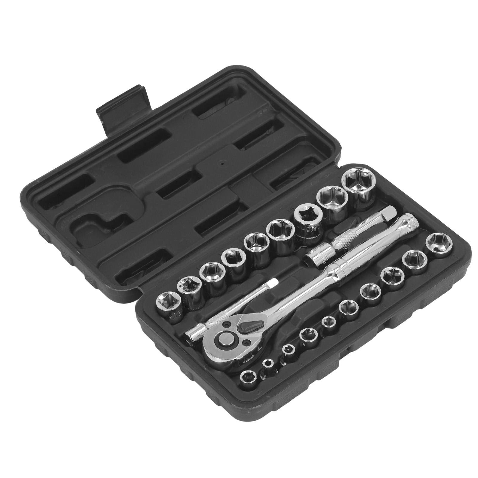 

3 8 1 4 Hex Socket Wrench Set with Extension Rod 72 Teeth Quick Release Reversible Ratchet Wrench for Automotive Repair