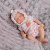 15cm Pink Striped Hooded Realistic Reborn Silicone Doll for Children