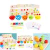 Wooden Multifunctional Arithmetic Clip Bead Learning Board Kid Puzzle Toy Set For Early Learning