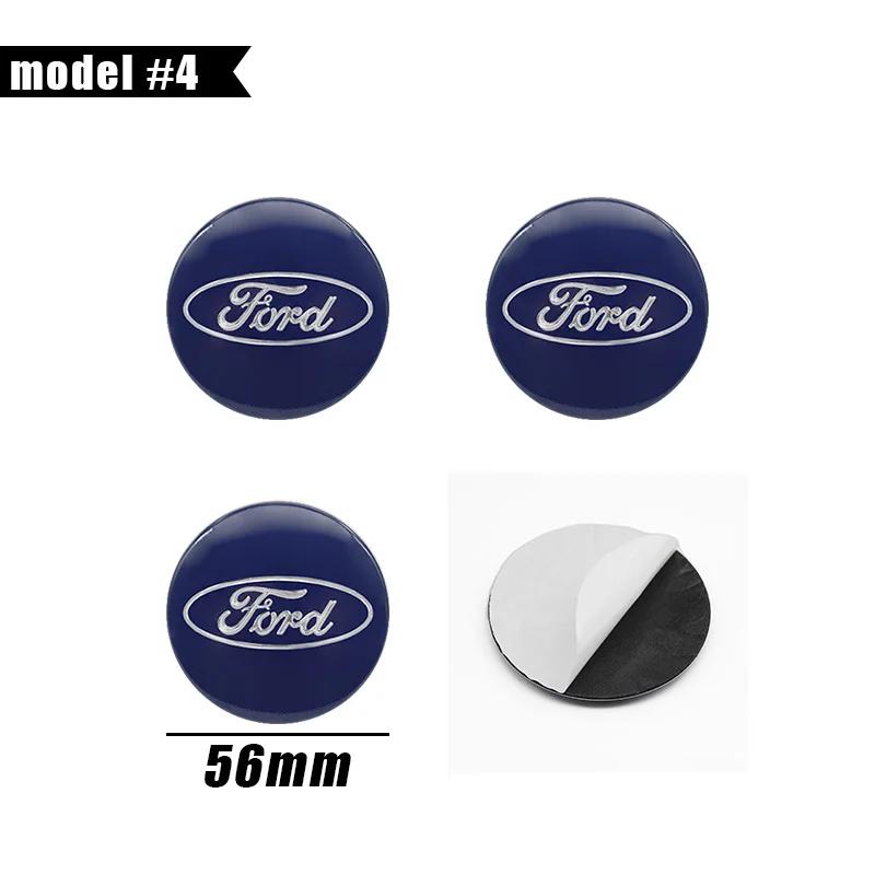 Car Sticker Hot For Ford 4Pcs 56/60/65mm Car Wheel Stickers Center Hub Cap Car Emblem Badge Decal For Ford Focus Fiesta Ranger M