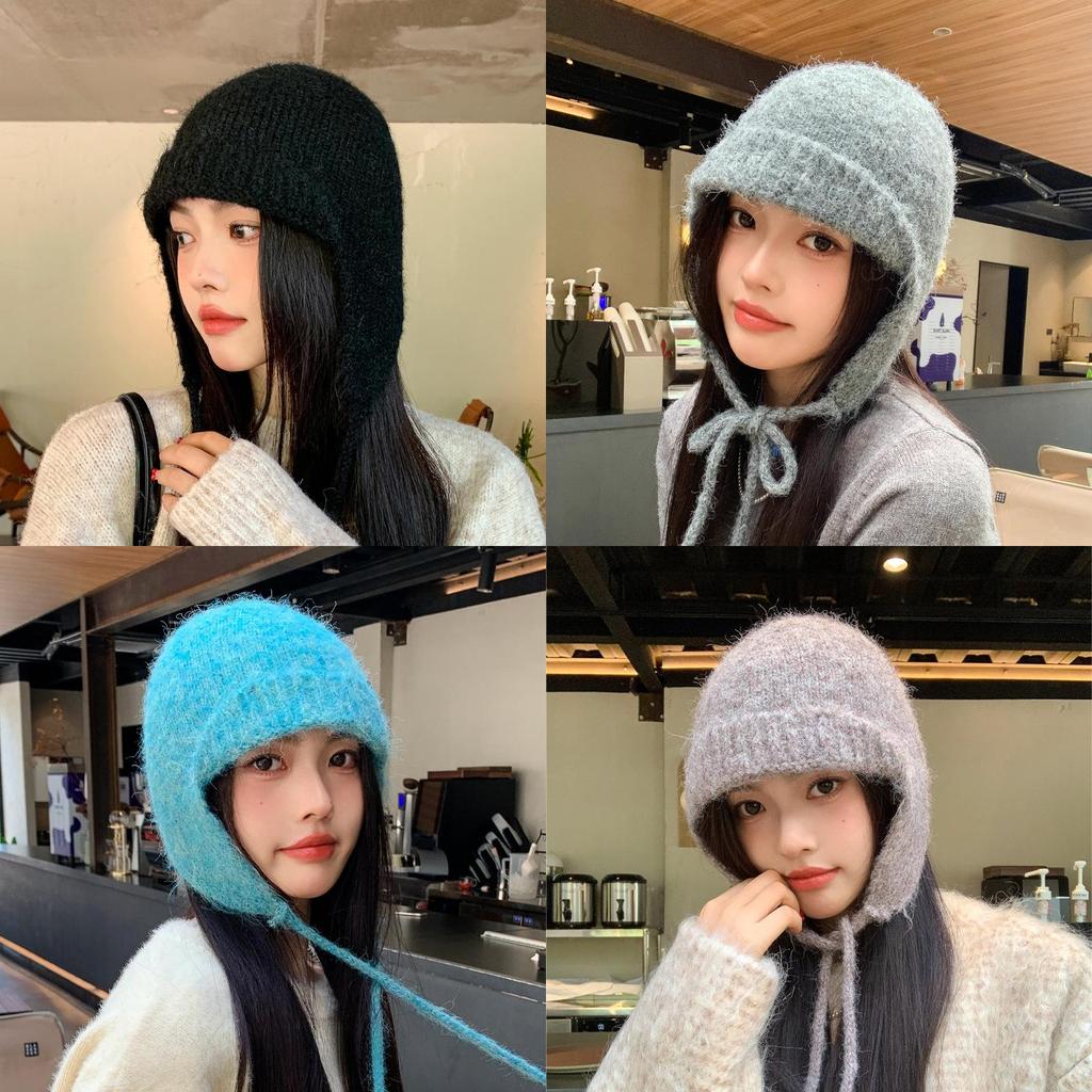 Knitted Wool Hat For Winter Women With Ear Warmer And Features