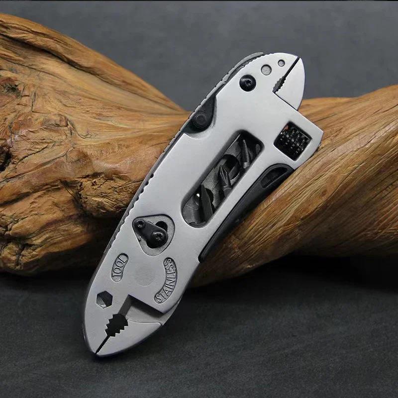 Multiverktøy Overlevelseskniv Multiverktøysett Formål Justerbar skiftenøkkel Kniv Avbiter Tang Overlevelse Nødutstyr Verktøysett