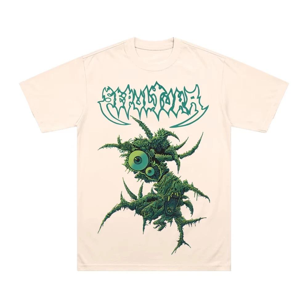 Sepultura Arisen TShirt Crew Neck Short Sleeve 100 Cotton Comfortable Apparel Unisex Vintage Street Style Y2K Spring Summer