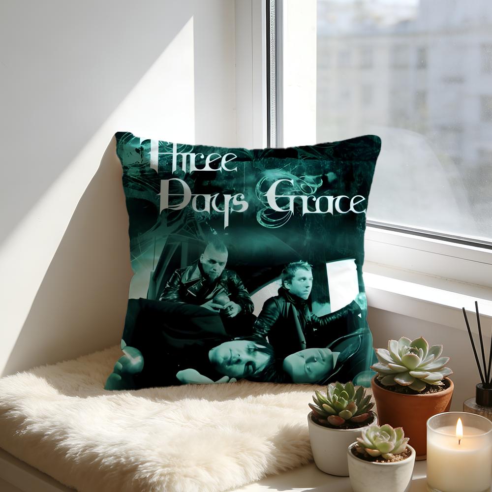 Three Days Grace Cushion Cover Cozy Velvet Throw PillowSoft Warm Cushion For Sofa Bed