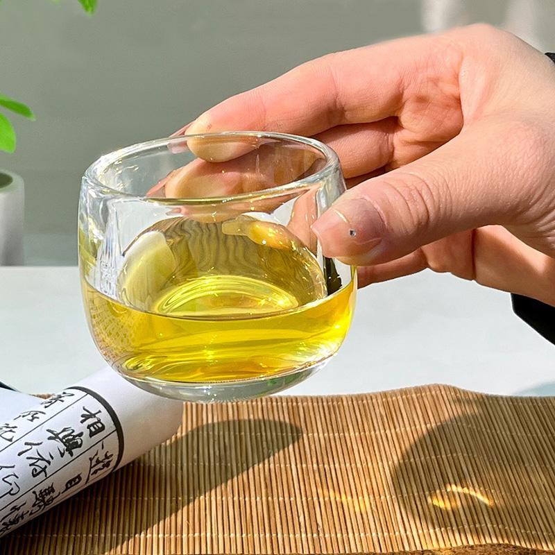 80ml Crystal Finger Cup High End Glass Cups Transparent Tea Cup Household Kung Fu Tea Cup 6pcs Sets Water Bottle New Year Gifts