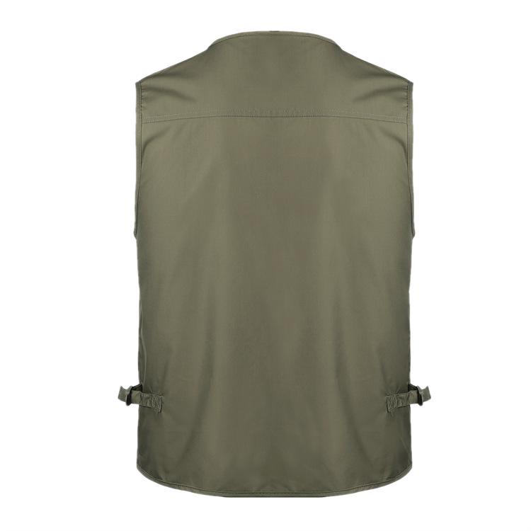 Gilet léger multi-poches pour homme - Vêtement décontracté quatre saisons pour hommes d'âge moyen.