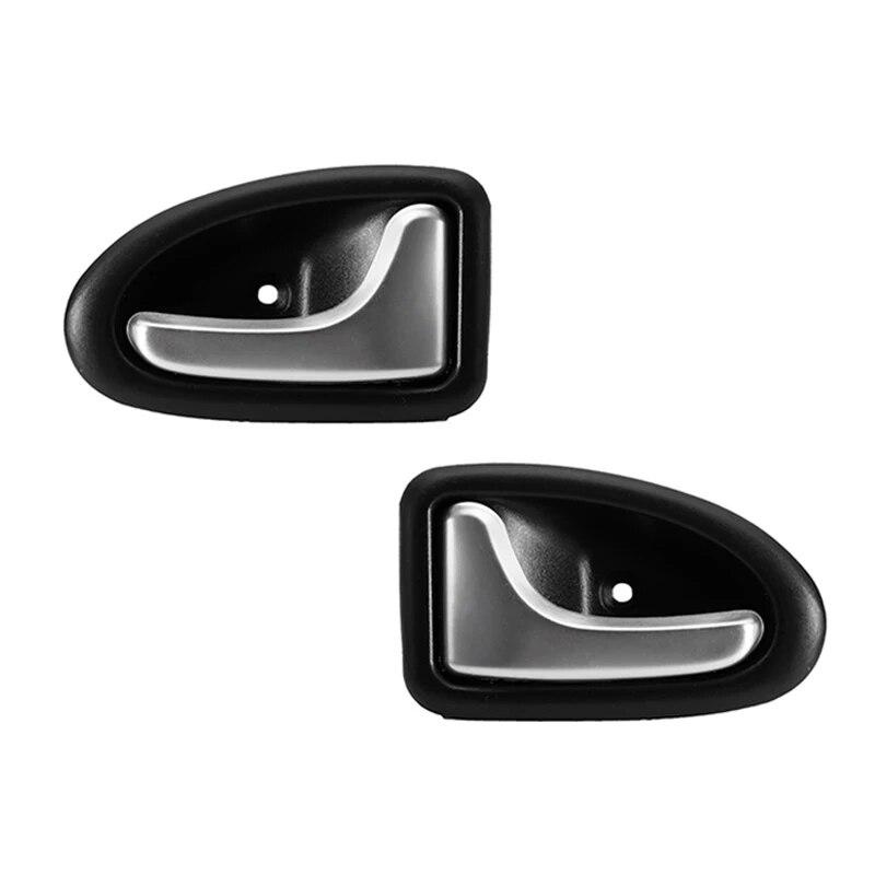 Car Inside Inner Door Knob Interior Door Handle Left Right Fit For Renault For Clio 2000-2009 2/3-4/5 Doors Silver Matte Handles