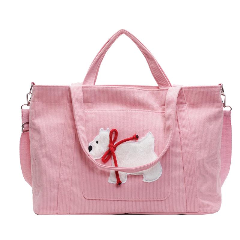 

2025 осень и зима сумка на плечо большая вместимость сумка-тоут портативная сумка-мессенджер сумка для занятий для студента розовый