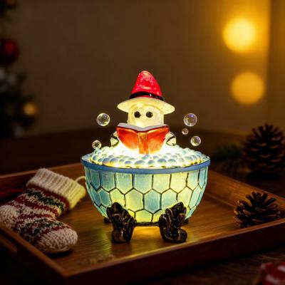 Ghost Bubble Bath Lamp USB Powered Cute Ghost Night Light Halloween Ghost Nightlight Bedroom Christmas Party Decor