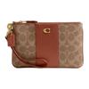 19 Bolso de Mano Pequeño para Mujer con Cierre de Cremallera y Monograma Clásico en Cuero Sintético Color Caramelo CI189-B4XHG
