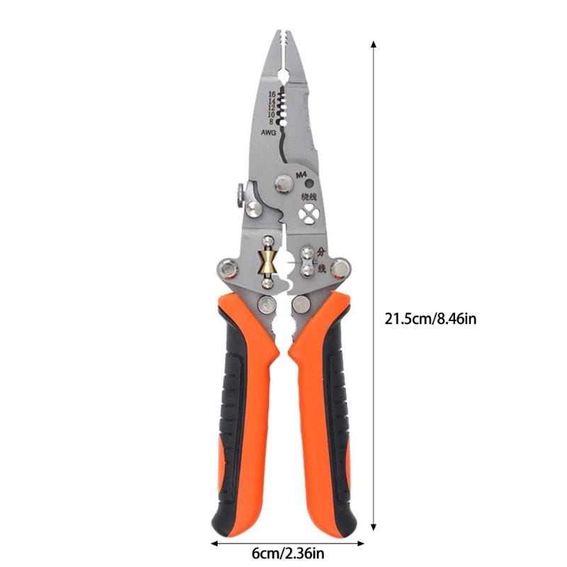 12 in 1 Foldable Wire Stripping Pliers Crimper Cable Cutter Crimping Pliers Terminal Wire Stripping Shearing Cutting