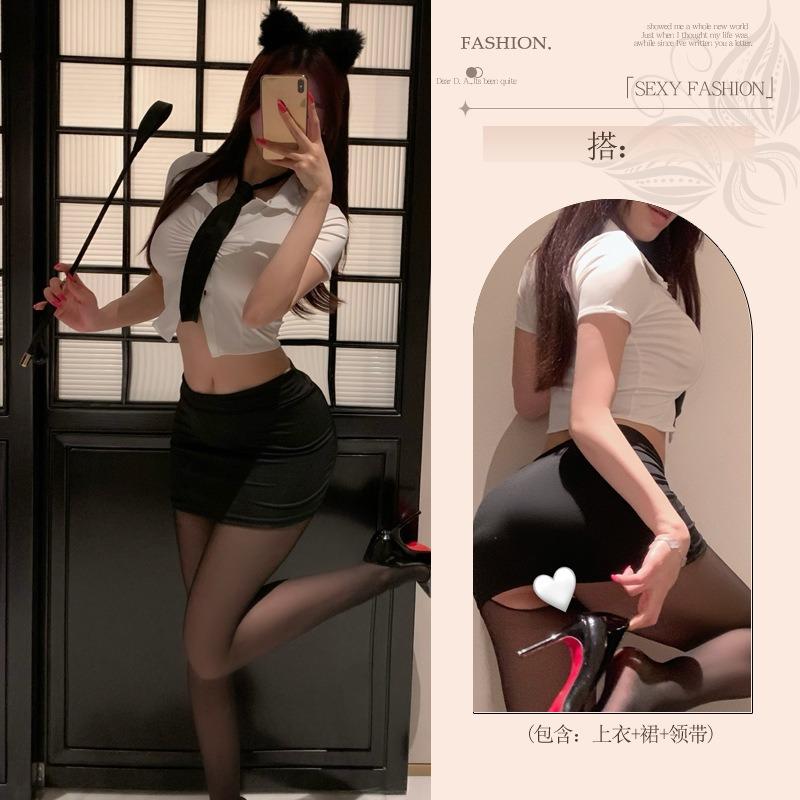 Sex underwear Secretary fun female abstinence department large-scale qqny couple love fun hip-wrapped sexy pajamas