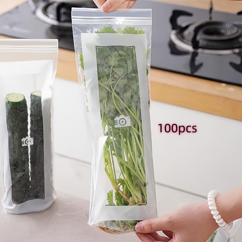 

100 шт. Длинные пакеты для хранения продуктов пищевого качества, сохраняющие свежесть, герметичные, непроницаемые для запахов и устойчивые к переносу запахов - Многоразовые герметичные пакеты для хранения продуктов. 100pcs