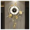Large Gold Wall Clock for Living Room Decor Battery Operated Office Clock Oversized Modern Wall Art In 17.7 X 28.3 Inches Uniqu