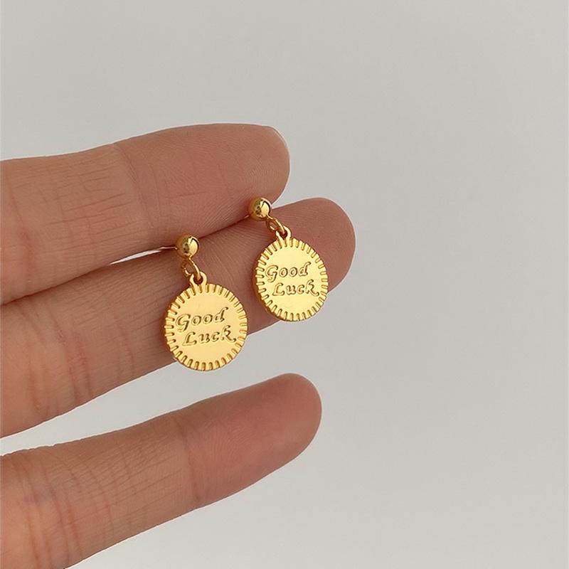 Trendy Fu s925 Sterling Silver Gold-Plated Dangle Earrings - Luxury & Versatile Design for Women