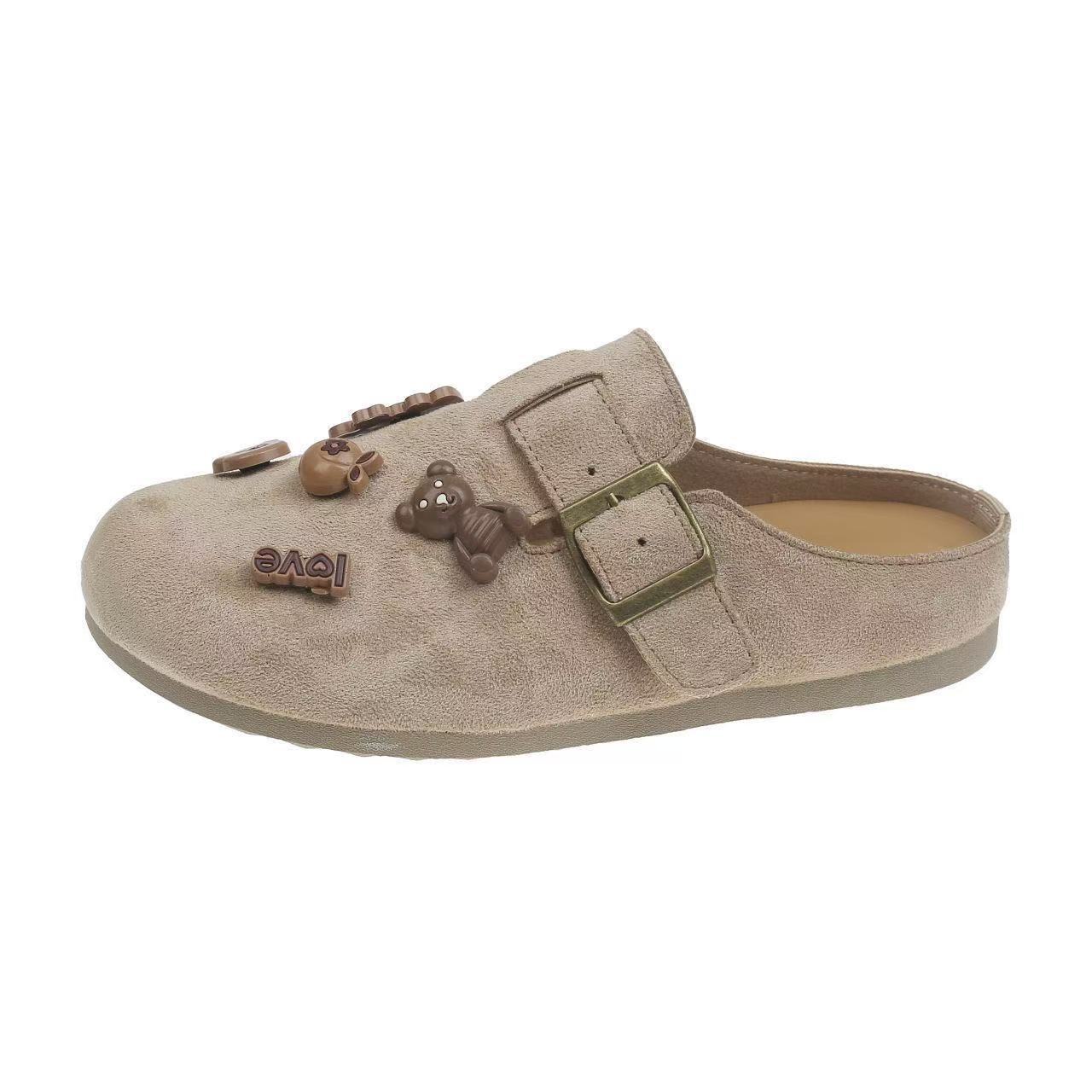 

Retro women s soft bottom outer wear autumn new casual versatile cute bag head boken half drag 35