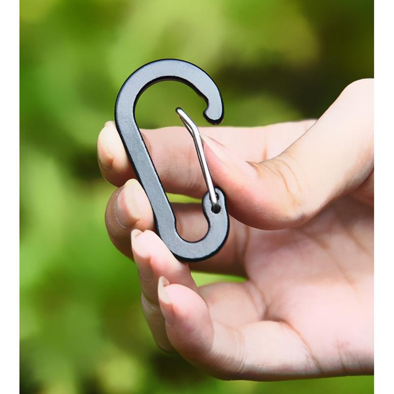 6Pcs Aluminum Alloy Carabiner Keychain Outdoor Camping Climbing Snap Clip Lock Buckle Hook Fishing Accessories Set