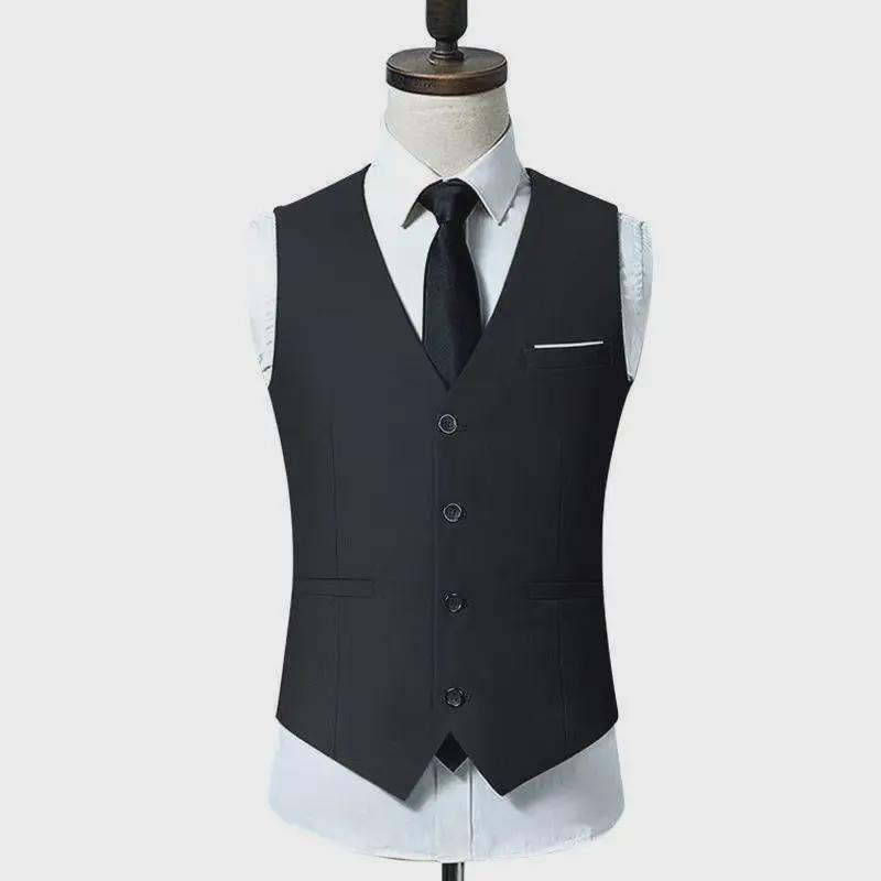 Men's Large Korean Style Slim Fit Iron-Free Suit Vest