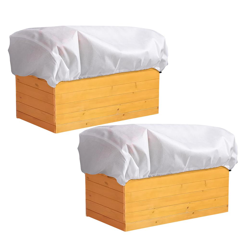 2pcs Drawstring Square Planter Winter Frost Protection Cover Elastic Hem Plant Cold Protection Cover