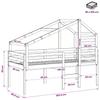 High Bed with Roof White 90 x 200 cm Solid Pine Wood