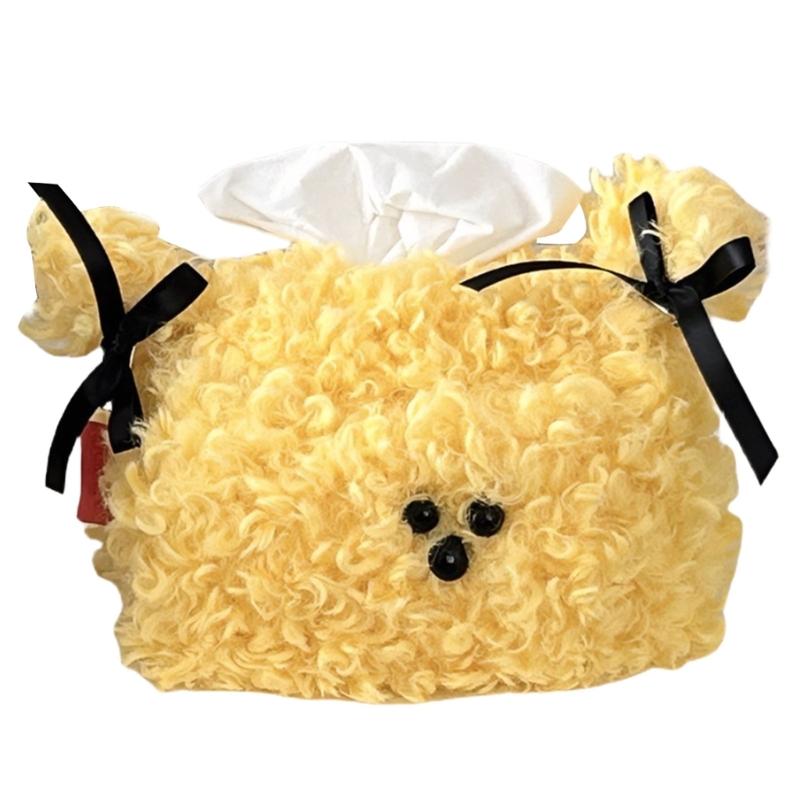 Soft Plush Dog Tissue Holder Playful Dog Plush Tissue Box Cover Modern Tissue Box Contemporary Tissue Cases