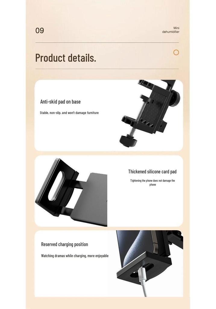 Universal Metal Bed & Desk Tablet Phone Holder for Overhead Viewing
