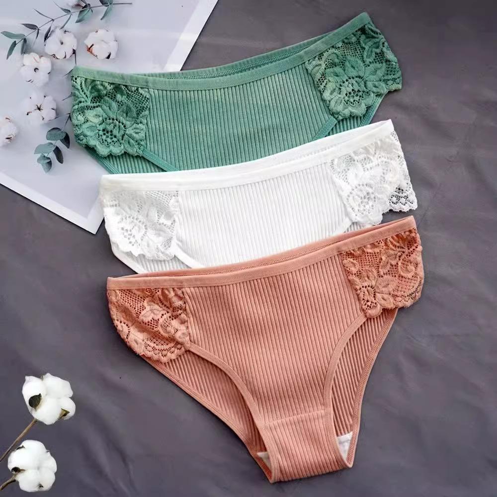 Women's Plus Size Soft Cotton Mid-Low Waist Triangle Underwear