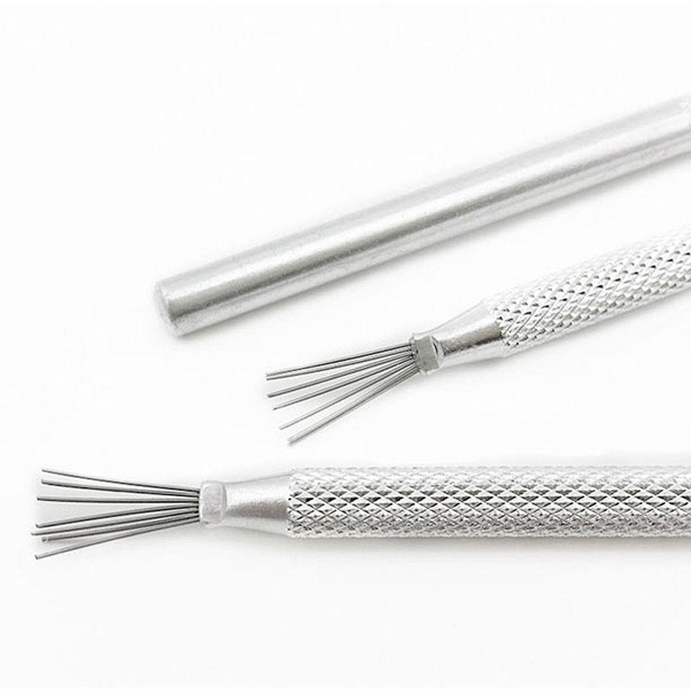 1/2/3pcs Handmade Modeling Clay Pottery Texture Brush 7 Pins Sculpting Ceramics Tool