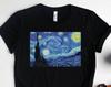 Starry Night Vincent Van Gogh Art Shirts, Starry Night Art, Art Shirts, Van Gogh Gifts, Art History Shirts, Painting Shirts