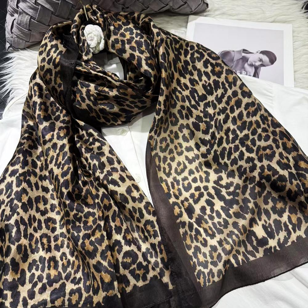 [BYSIFA] Silk Scarf Plus Size Broadened Silk Women's Silk Scarf Shawl Female Scarf New Winter Orange Coffee Women Long Scarves