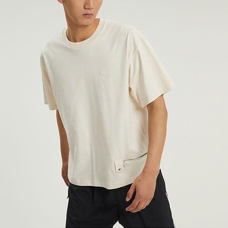 Adidas Originals Trefoil Zipper Short Sleeve Tee Men Tops Off-White HH9441