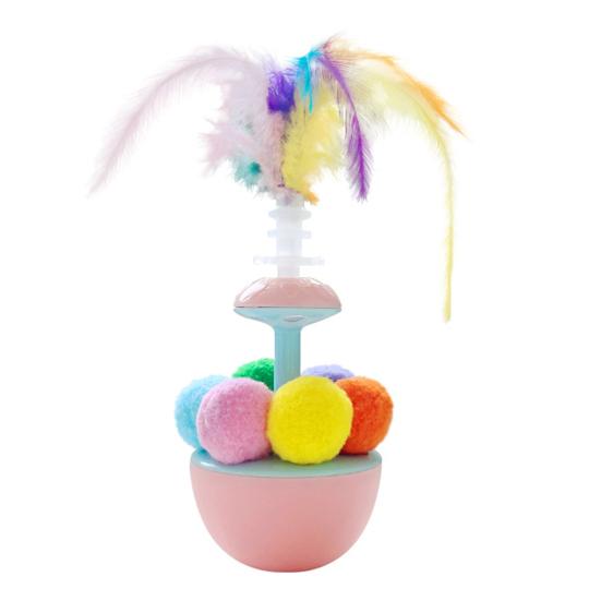 

Интерактивная игрушка-неваляшка для кошек с перьями, плюшевые шарики, игрушка-дразнилка для кошек, самостоятельная игра, перьевая палочка для дразнения домашних кошек, избавление от тревожности и скуки B