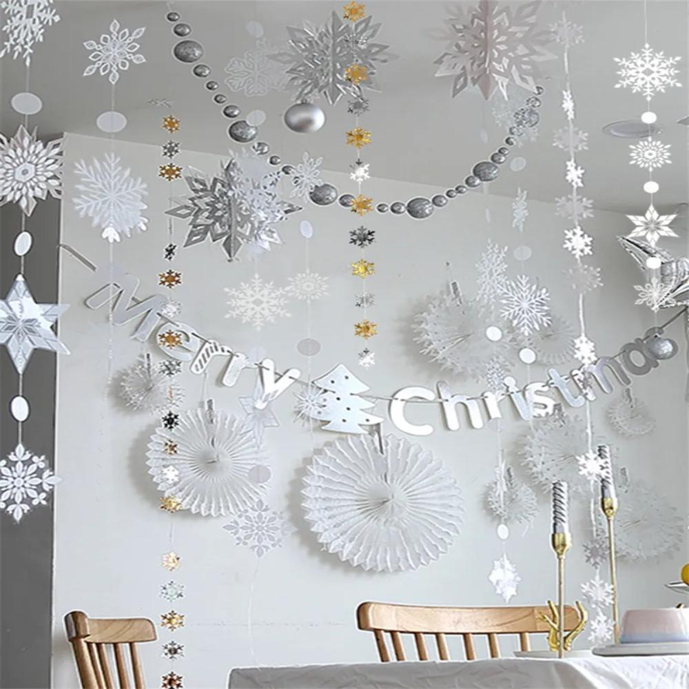 6Pcs/Set DIY Christmas 3D Paper Snowflake Pendant Three-dimensional Christmas Decorations  Gifts